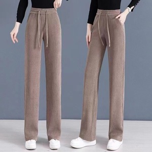 <span class=keywords><strong>Pantaloni</strong></span> Casual da <span class=keywords><strong>Donna</strong></span> a Vita Alta Autunno Inverno Nuovi in Velluto a Coste Foderati in Pile Slim a Gamba Dritta e Svasata - Product Image 4