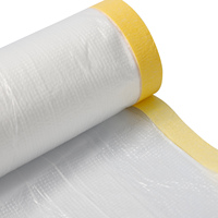 Film plastique léger pour peintres, papier crépon transparent, film de masquage pour peinture au pistolet, film de masquage automobile en HDPE avec papier washi