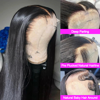 Perruques de Cheveux Humains Vierges Bruts HD Lace Front Double Drawn Raides Os Naturels du Vietnam pour Vente en Gros