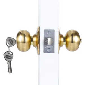5791SB for hotel door hardware locks and handle portable gold stable door knob lock set brass ball locks