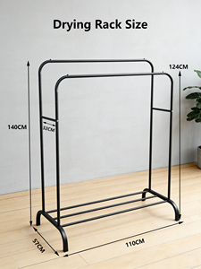 Porte-vêtements en métal noir à double couche, personnalisable en gros, pour étagères à chaussures et présentoirs à vêtements, chambre à coucher - Product Image 2