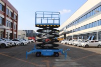 Plateforme élévatrice à ciseaux électrique autopropulsée, hauteur de travail 12 m, capacité 320 kg, plateforme hydraulique pour usage en usine et entrepôt