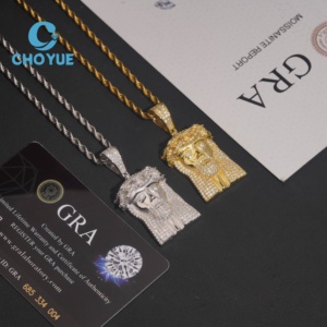 <b>Top</b> Quality 925 Sterling Silver Small Jesus Head Pendants Collection Hip Hop Iced Out Jewelry Unisex GRA Certificate - Product Image 3