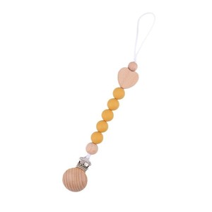 Clip en bois Offre Spéciale perles de silicone porte-sucette chaîne anti-chaîne accessoire pour bébé - Product Image 5