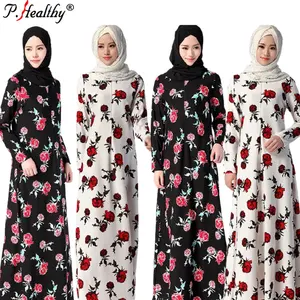 Мусульманское платье, модная абайя с цветочным принтом в Дубае, исламский поставщик, одежда для женщин, платья макси