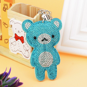 Portachiavi Orsetto Lussuoso con Strass, Glitter e Nappe, Ciondolo per Borsa Auto, Bambola Kawaii Diamantata per Autodifesa - Product Image 2