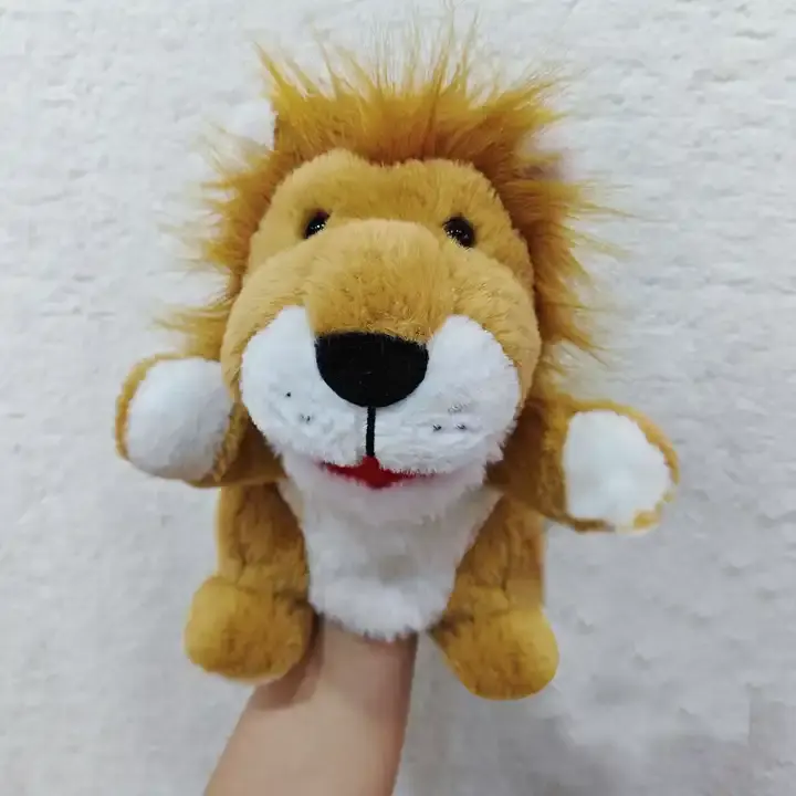 2024 Boneco de pelúcia de mão de leopardo girafa leopardo leão tigre macaco elefante de pelúcia entrega rápida baixo MOQ