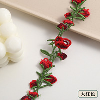 Aksesoris Rambut Kalung Bordir Bunga Kecil 3 cm Bahan Poliester Benang Polyester untuk Pakaian Wanita