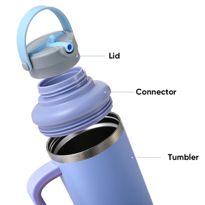 Tren baru 40oz cangkir kopi tumbler kapasitas besar glossy macaron travel mug dengan pegangan dan sedotan untuk hadiah - Product Image 6