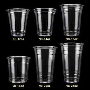 Gobelets en plastique transparent <span class=keywords><strong>à</strong></span> double paroi jetables avec logo personnalisé, calibre 98, 12 oz, 16 oz, 20 oz, pour jus, smoothies, <span class=keywords><strong>café</strong></span> glacé, avec couvercles - Product Image 5