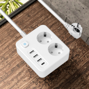 Avrupa standart taşınabilir güç şeridi 16A 4000W Smartphone için 4 USB portu ile çoklu fonksiyonel uzatma soketi - Product Image 5