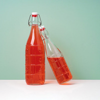 Bouteille de Fermentation en Verre Hermétique 1L avec Bouchon Basculant pour Kombucha, Jus, Lait, Soda et Brassage Maison - Vente en Gros