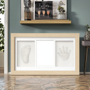 Nuevo Kit de estampado de pies a mano para bebé, marco de madera gris personalizado, formulario de registro de bautismo, nuevo regalo de madre para jardín de infantes recién nacido - Product Image 4
