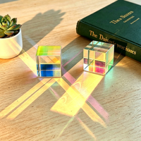 Attrape-soleil X-Cube, prisme en verre dichroïque RGB, cube arc-en-ciel, ornement de bureau, décoration d'intérieur, cadeau créatif