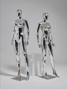Maniquíes Abstractos Blancos Brillantes para Exhibición <span class=keywords><strong>de</strong></span> <span class=keywords><strong>Ropa</strong></span> y Comercio Minorista, Set Masculino y Femenino para Exhibición <span class=keywords><strong>de</strong></span> <span class=keywords><strong>Ropa</strong></span> en Tiendas - Product Image 4