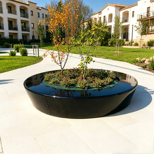 Creative Atrium <b>Planter</b> Seat Modular Fiberglass Flowerpot Chair Decorative Street Furniture for School Campus - Product Image 3