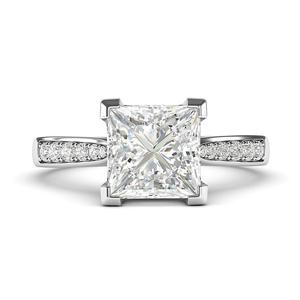 <span class=keywords><strong>Bague</strong></span> en or 18 carats avec <span class=keywords><strong>diamant</strong></span> <span class=keywords><strong>Solitaire</strong></span> de 2 carats de taille <span class=keywords><strong>princesse</strong></span> Bagues de fiançailles pour femmes - Product Image 5