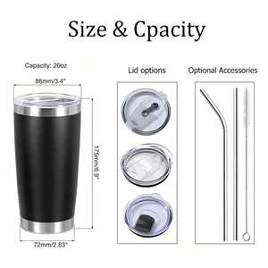 Verre isotherme en acier inoxydable avec couvercle, tasse à café, mug - Product Image 2