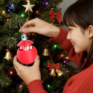 Adorno de bola de Navidad, decoración colgante redonda de plástico para árbol, regalo para fiesta - Product Image 3