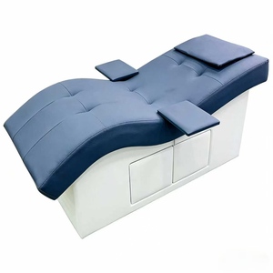 Table de massage réglable en cuir PU, lit de nettoyage facial, canapé de traitement pour salon de beauté avec armoire de rangement - Product Image 2