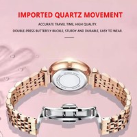 Jam Tangan Wanita POEDAGAR 3011 Quartz Berkualitas Tinggi, Fashionable, Tahan Air, Mewah, Menawan, dengan Tali Stainless Steel untuk Wanita