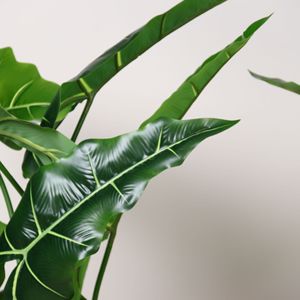 Plante artificielle en plastique Alocasia en pot, ornement de jardin pour la décoration de bureau, de jardin et de maison, plantes artificielles, plantes factices - Product Image 3