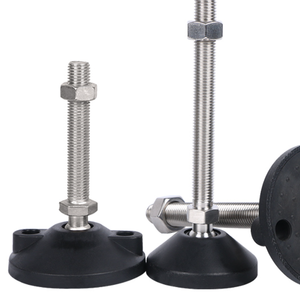 רגל מתכווננת מפלדת אל-חלד/פלסטיק עם בסיס ניילון רב-כיווני 80 מ\\\"מ, רגליים מפרקיות עם הברגה M12/M14/M16/M20 למלונות - Product Image 2