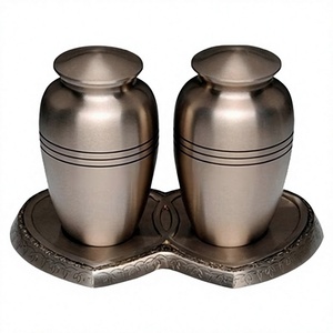 Urnas de cremación para adultos, accesorio de latón con bandeja de corazón, Color plateado, para pareja, suministros funerarios, cenizas al mejor precio - Product Image 1