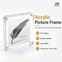 Cadre en acrylique transparent carré, directement de l'usine, vente en gros, impression UV personnalisée, OEM ODM, support magnétique de table