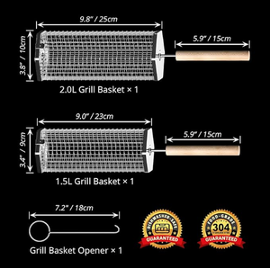 Cesta de Asado Profesional de Acero Inoxidable con Mango Resistente al Calor, Malla Portátil para Parrilla de Barbacoa para Pescado, Carne y Verduras - Product Image 6