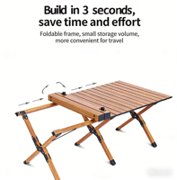 Table de camping rectangulaire pliable minimaliste en alliage d'aluminium aéronautique, réversible double face, motif grain de bois, portable