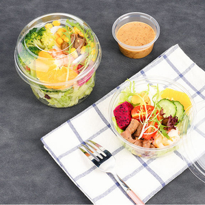 Bán buôn dùng một lần ly nhựa trái cây rau salad Smoothie Acai Bát Deli Container có nắp đậy - Product Image 3