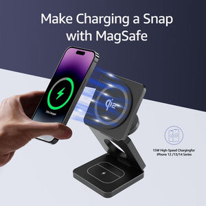 Cargador Inalámbrico Magnético Plegable 3 en 1 de 15W, Cargadores Inalámbricos Rápidos para iPhone 15, iWatch y Airpods, ¡Gran Venta! - Product Image 4