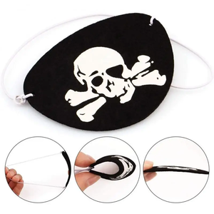 Masque de Pirate d'Halloween pour enfants squelette borgne capitaine Cosplay Costume pour fêtes à thème imprimé feutre fête approvisionnement - Product Image 5