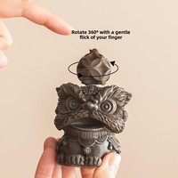 Ornements décoratifs rétro faits à la main en fonte antique, motif Danse du Lion, pour la maison, le bureau, la table à thé, le bureau - Création culturelle chinoise