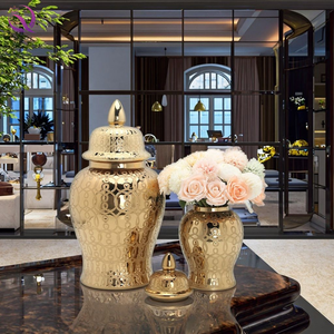 Décoration en céramique galvanisée européenne <span class=keywords><strong>de</strong></span> luxe grand pot général en céramique porcelaine artefact décoration <span class=keywords><strong>de</strong></span> vase à fleurs - Product Image 3