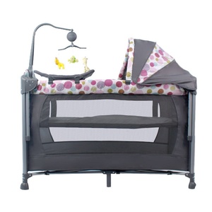 Lit bébé moderne en métal de haute qualité, attachable au grand lit, multifonctionnel, portable, pliable, berceau de chevet pour nouveau-nés, moustiquaire - Product Image 4