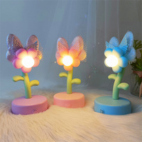 Lampes de bureau de chevet 4 couleurs bon marché Lampe de table en forme de fleur pour chambre à coucher pour enfants Cadeaux