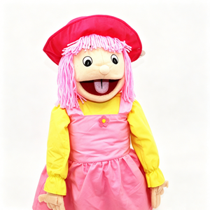 Marioneta de mano personalizada con boca móvil, marioneta de ventrilocuidista de niña, marioneta de mano de peluche para niños. - Product Image 3
