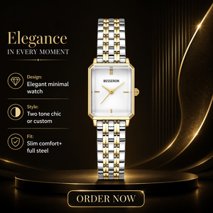 Reloj de Cuarzo Personalizado BESSERON, Caja Rectangular de Acero Inoxidable de 28 mm, Esfera Analógica, Reloj de Moda para Mujer, Regalo para Dama de Fábrica con Certificación CE - Product Image 4