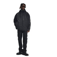 Blousons Bomber Homme Streetwear à Col Montant Zippé en Nylon, Coupe Oversize, Imperméables et Légers, Vestes Coupe-Vent pour Hommes