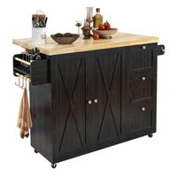 Chariot de cuisine roulant avec comptoir à feuilles tombantes, grange à 3 tiroirs, Cabine de Style porte pour cuisine et salle à manger