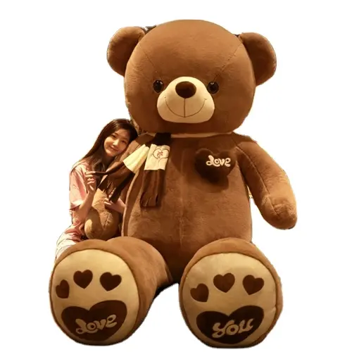 I Love You mainan boneka beruang Teddy, pita besar yang lucu untuk Hari Valentine dan pacar, mainan boneka beruang raksasa