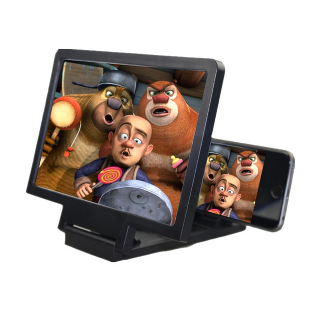 BIJIA 8" Mobile Phone Screen Magnifier Cell Phone HD Magnifying Glass Mount Movies Video Amplifier with Foldable Holder Stand