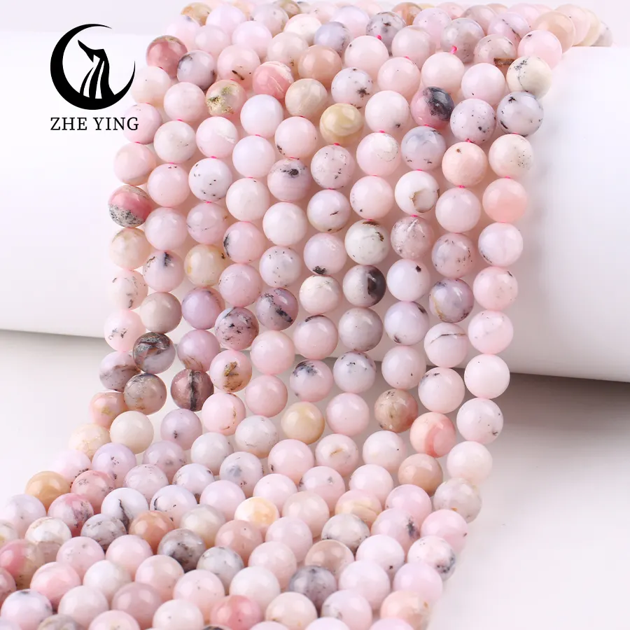 Zhe Ying 6/8/10mm pink opal stone beads jewelry Bracelet Natural Stone Natural pink opal beads