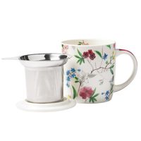 Tasse Flower Power avec infuseur Petites tasses en céramique fraîches pour le bureau tasses à thé et à café en céramique de haute esthétique de l'après-midi