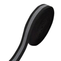 Bande élastique rayée en polyester personnalisable en gros, accessoires vestimentaires épais, ruban extensible résistant et durable pour la couture