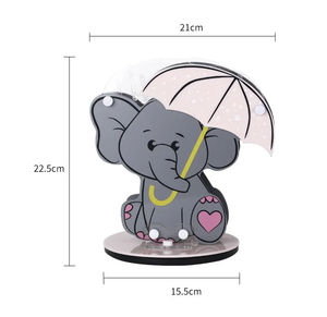 ホット販売かわいい動物6個包丁ナイフセットステンレス鋼焦げ付き防止ダイヤモンドパターン漫画エレフォンスタンド付き - Product Image 6