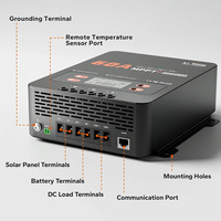 Contrôleur de charge solaire MPPT LiTime à dissipation thermique 60A 12V/24V/36V/48V pour batterie FePO4, puissance PV max. 3480W, adaptateur Bluetooth