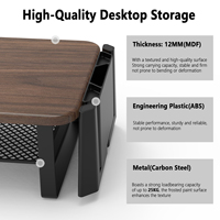 Support de moniteur à 2 niveaux, support de moniteur pour ordinateur portable, organisateur de bureau, support de moniteur avec accessoires multifonctionnels